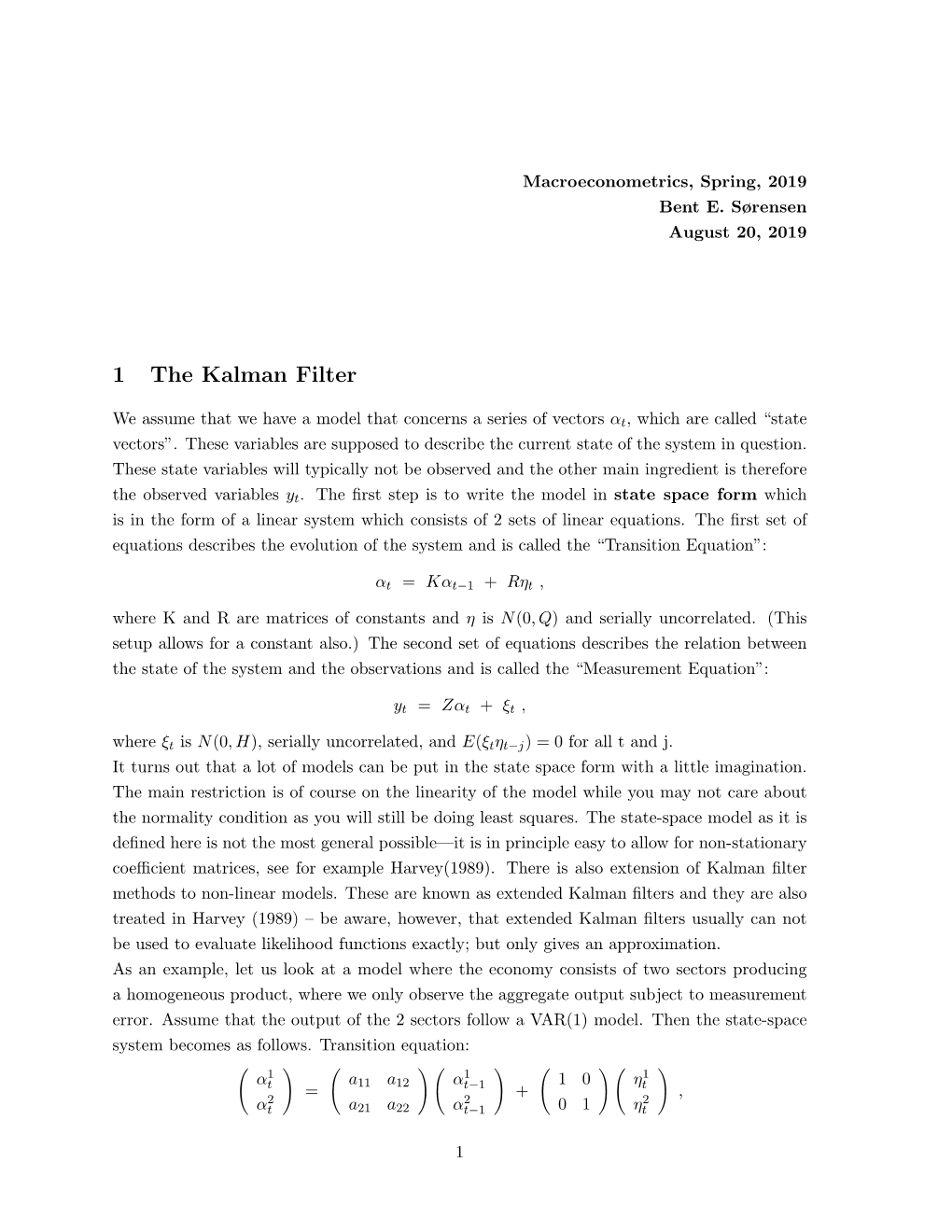 1 the Kalman Filter