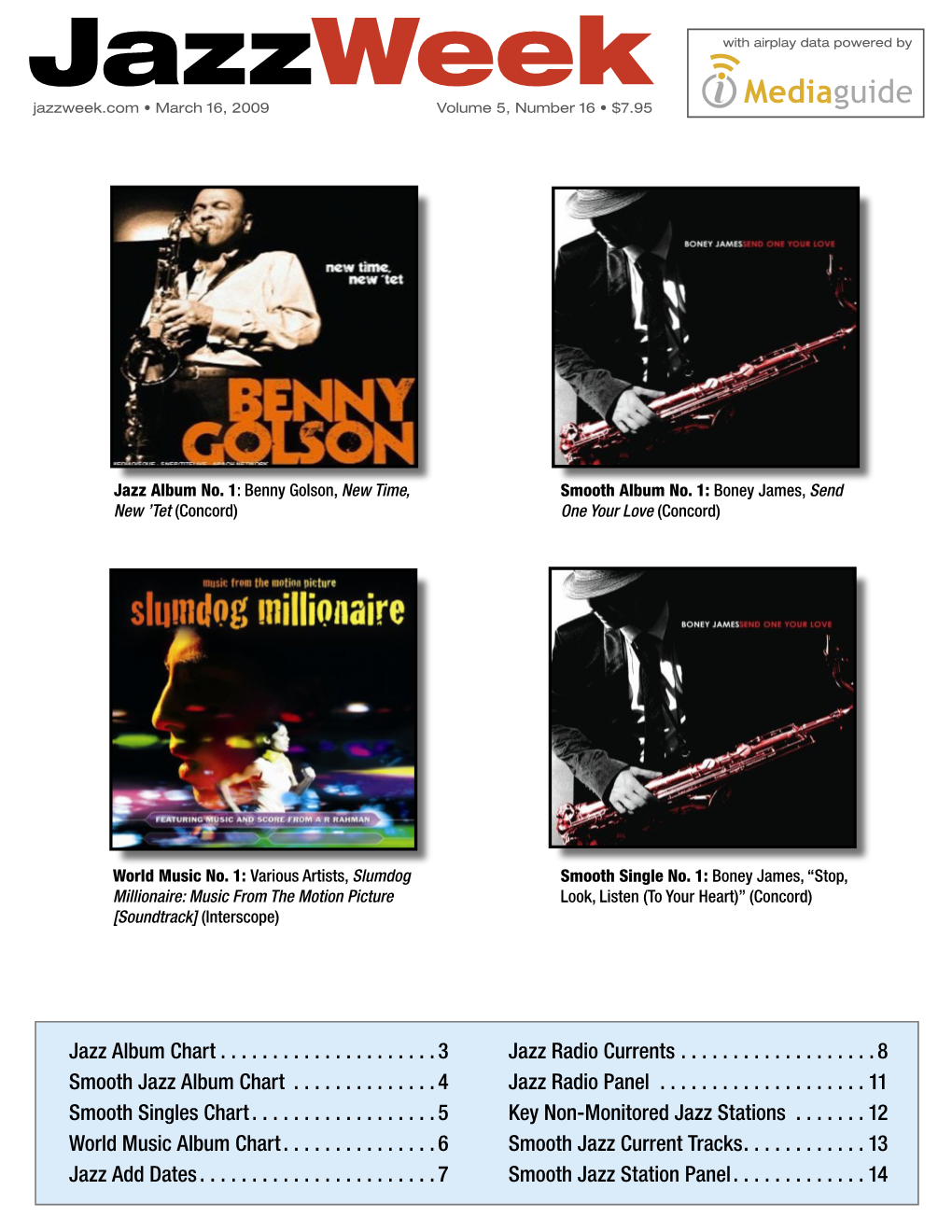 Jazzweek with Airplay Data Powered by Jazzweek.Com • March 16, 2009 Volume 5, Number 16 • $7.95