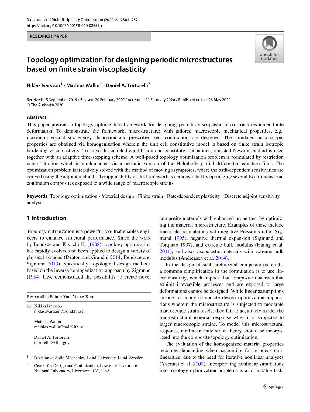 Topology Optimization for Designing Periodic Microstructures Based on ﬁnite Strain Viscoplasticity