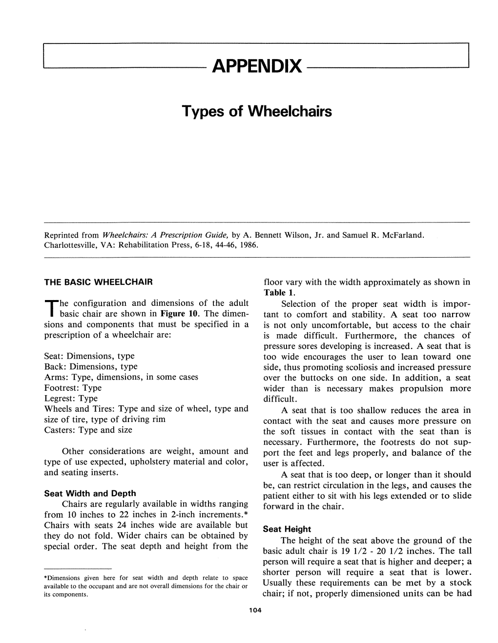 Types of Wheelchairs