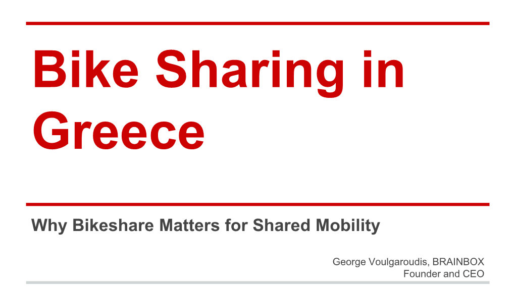 Bike Sharing in Greece