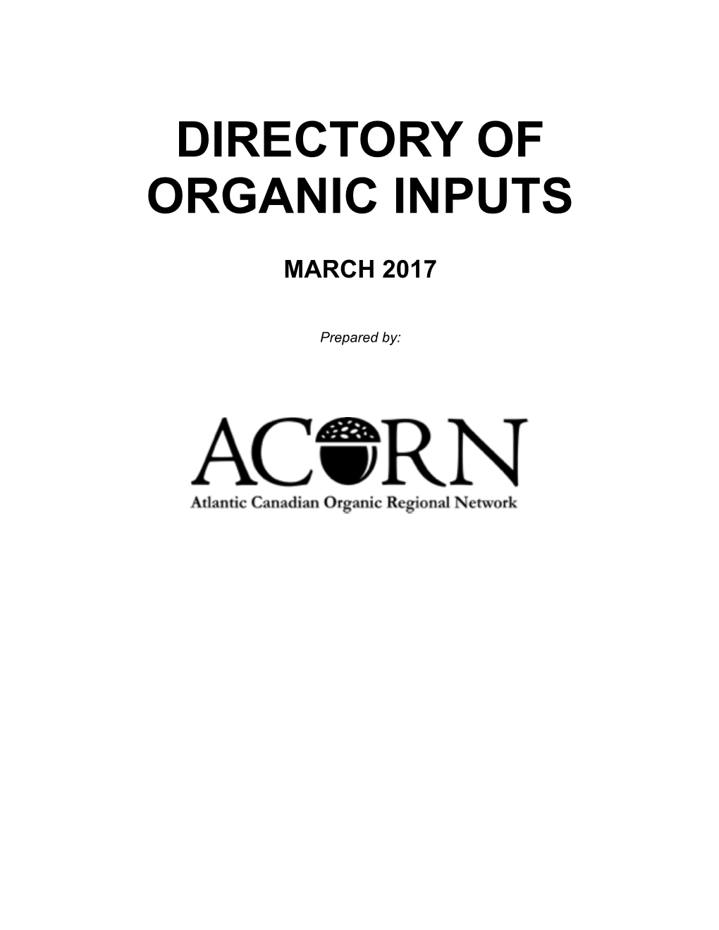 Organic Inputs