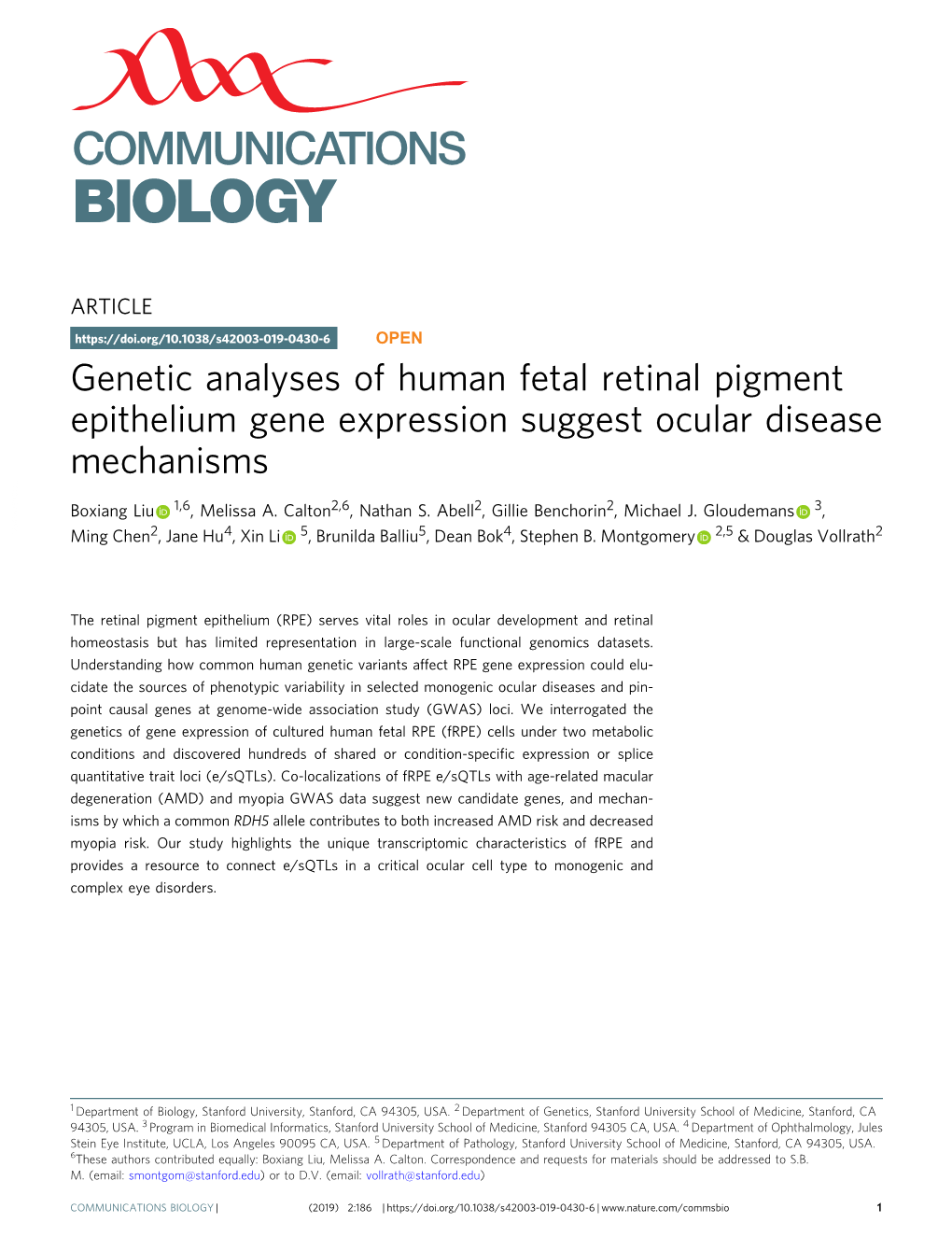 Genetic Analyses of Human Fetal Retinal Pigment Epithelium Gene Expression Suggest Ocular Disease Mechanisms