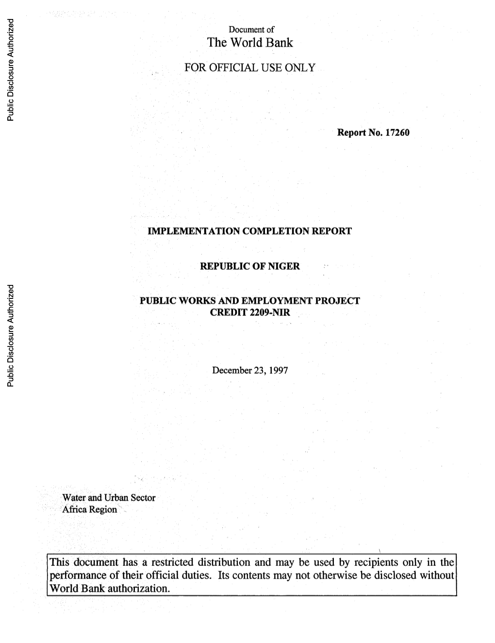 World Bank Document