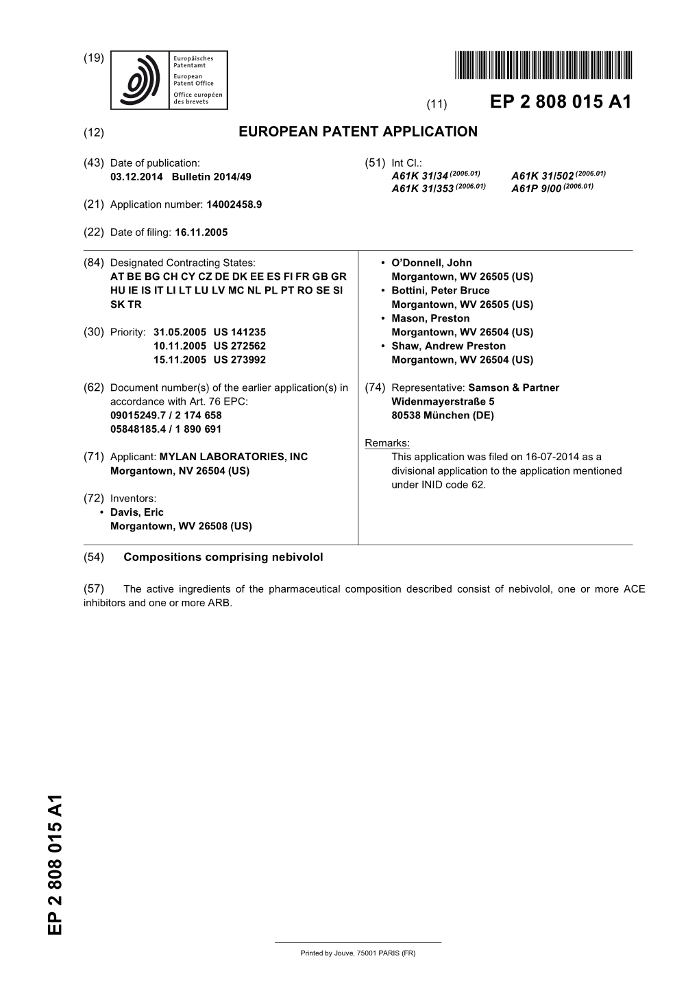 Compositions Comprising Nebivolol