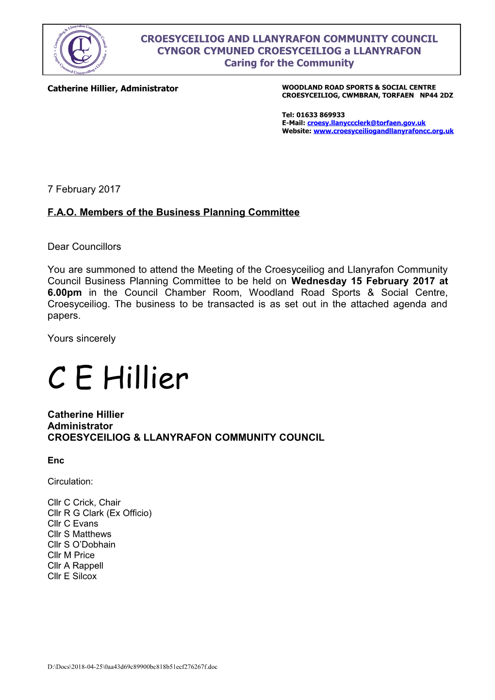 Croesyceiliog and Llanyrafon Community Council