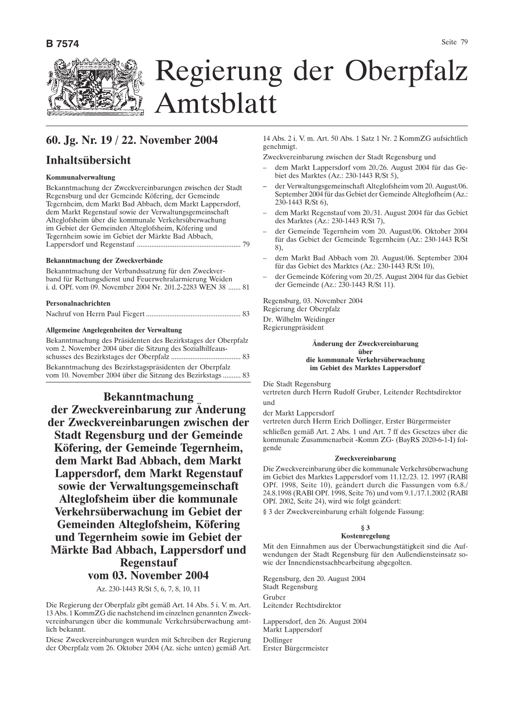 Regierung Der Oberpfalz Amtsblatt