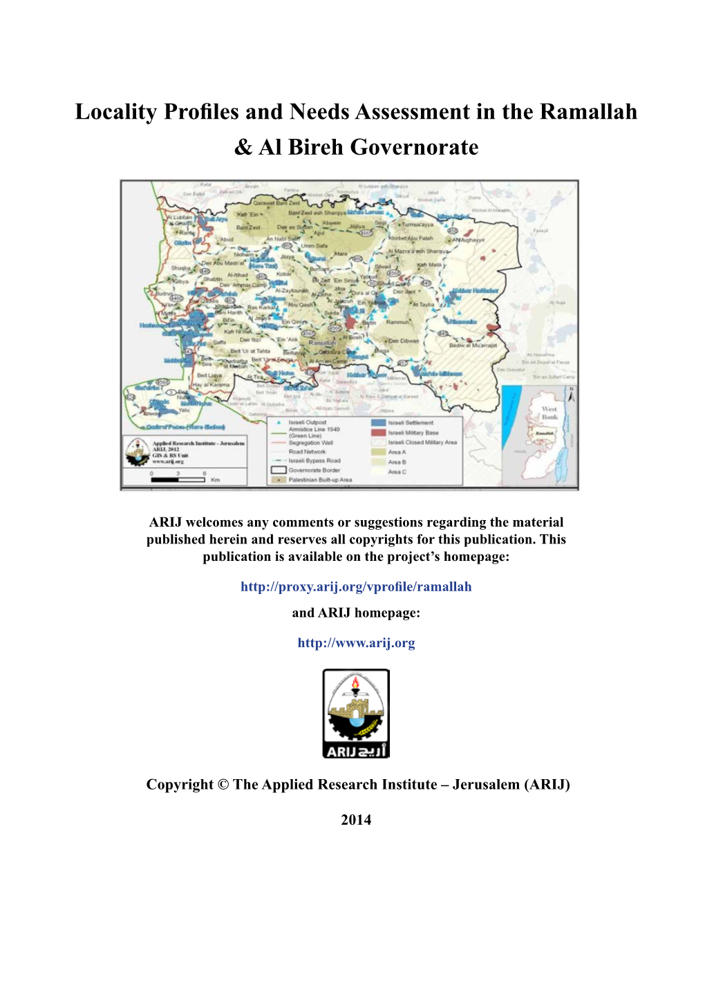 Locality Profiles and Needs Assessment in the Ramallah & Al