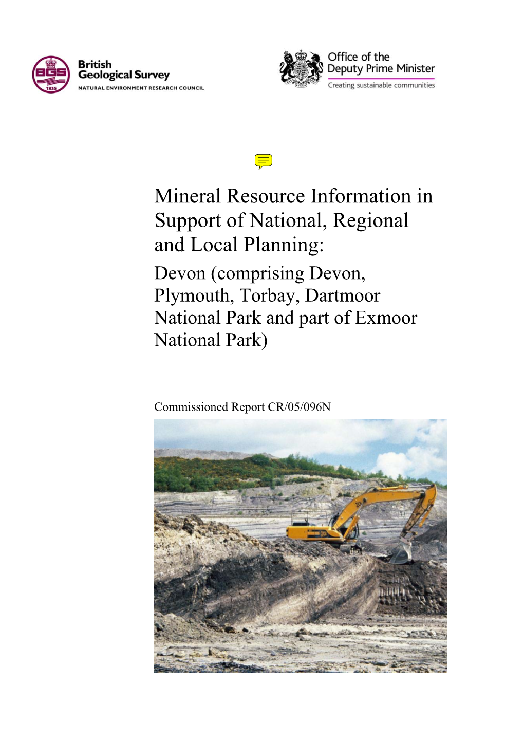 Mineral Resource Information in Support of National, Regional And