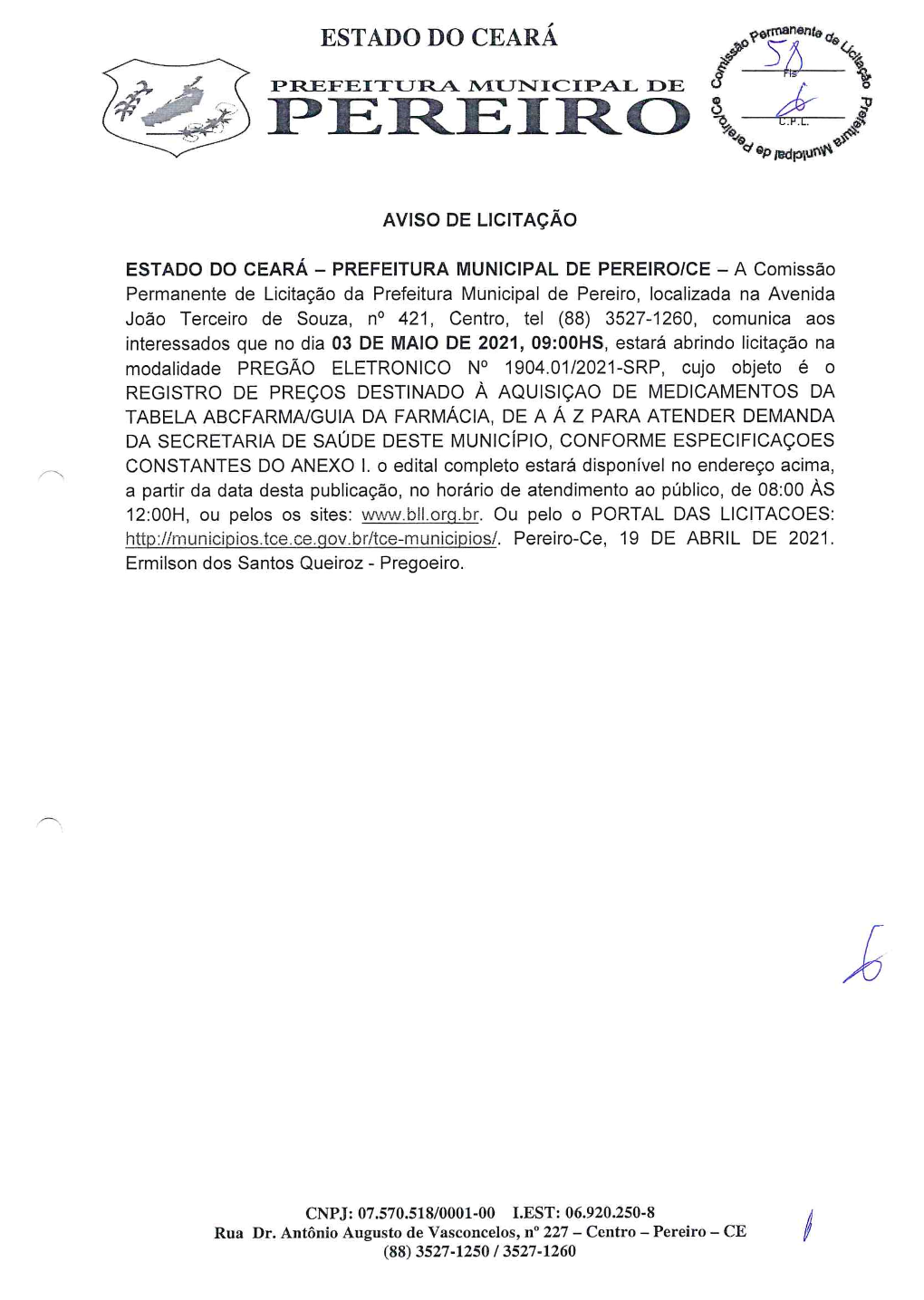 ESTADO DO CEARÁ PREFEITURA MUNICIPAL DE /5R% 3