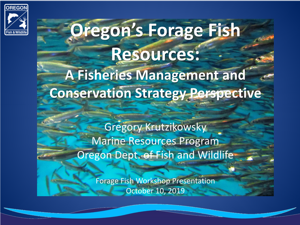 Oregon's Forage Fish Resources