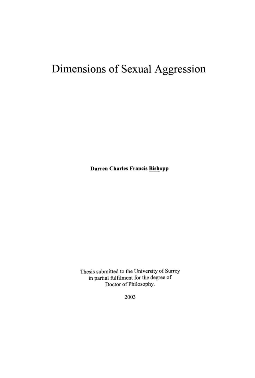 Dimensions of Sexual Aggression