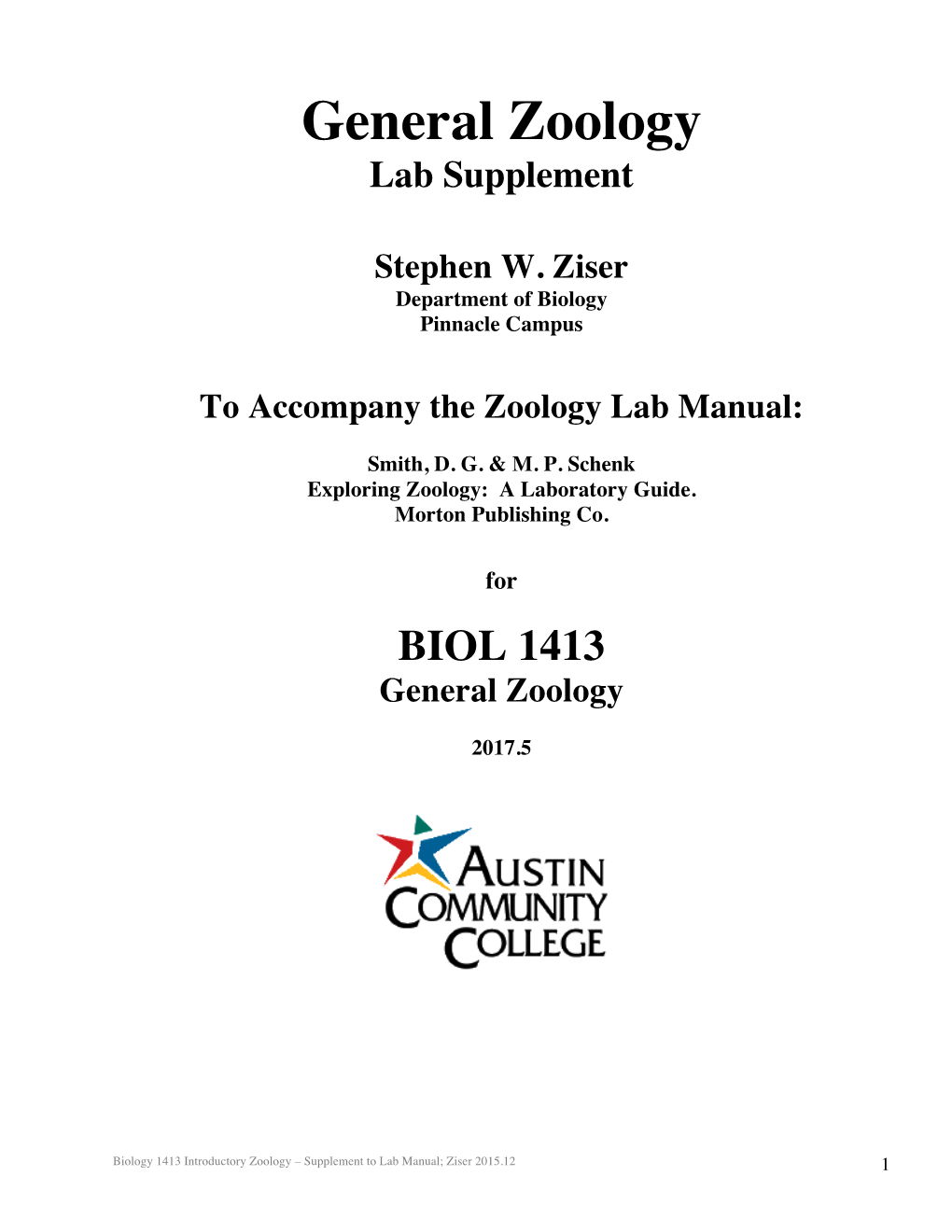 Zoology Lab Manual