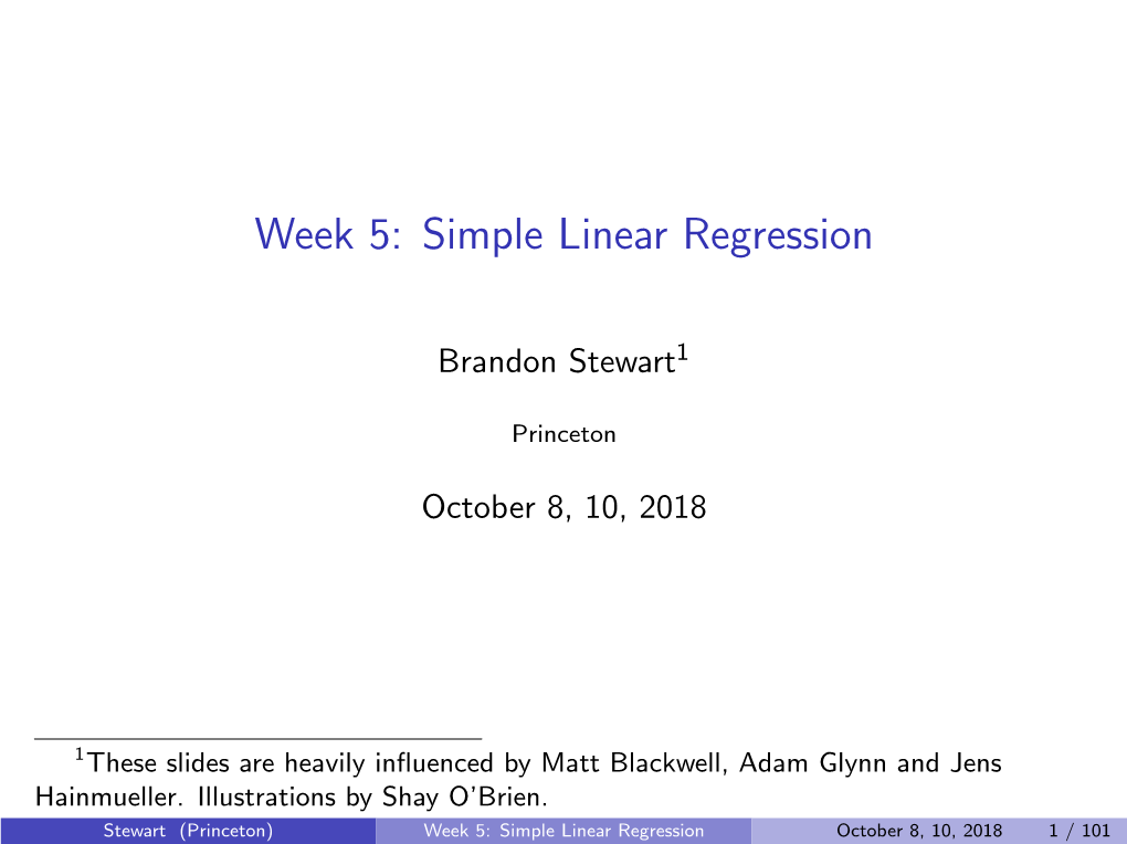 Week 5: Simple Linear Regression