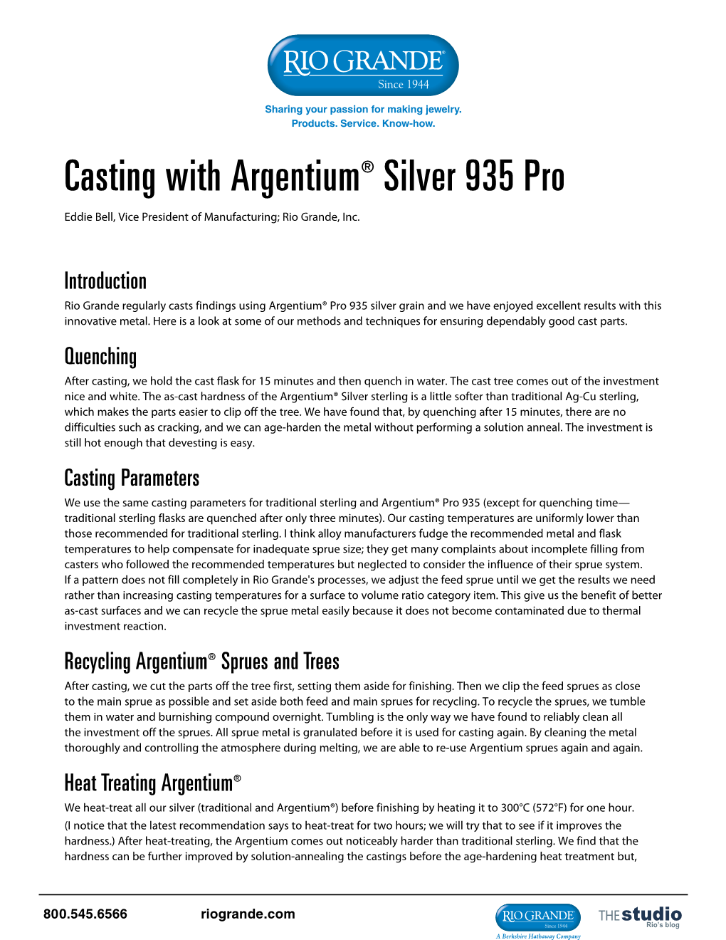 Casting with Argentium® Silver 935 Pro