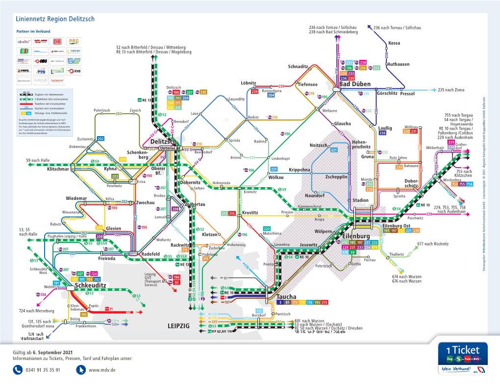 Liniennetz Region Delitzsch 236 Nach Tornau / Söllichau 236 Nach Tornau / Söllichau Partner Im Verbund 238 Nach Bad Schmiedeberg