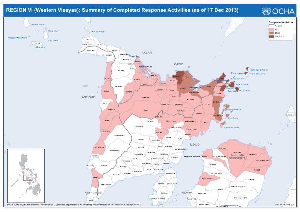 REGION VI (Western Visayas): Summary of Completed Response Activities (As of 17 Dec 2013)