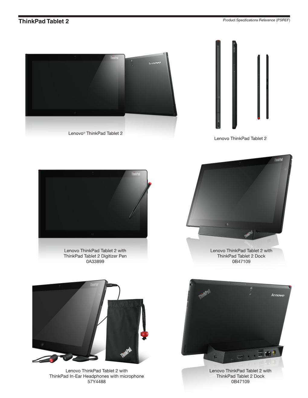 Thinkpad Tablet 2 Product Specifications Reference (PSREF)