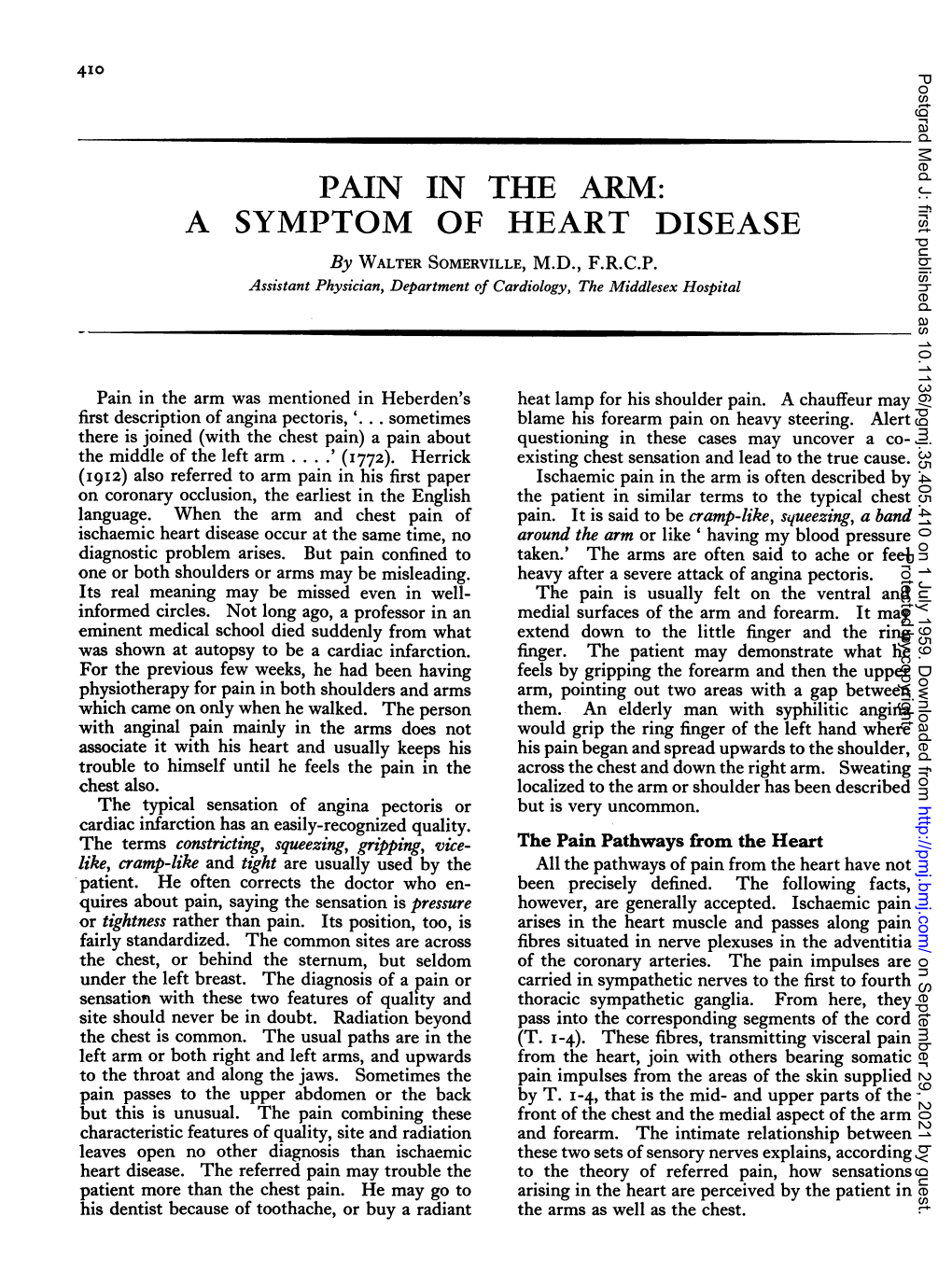 Pain in the Arm: a Symptom Ofheart Disease