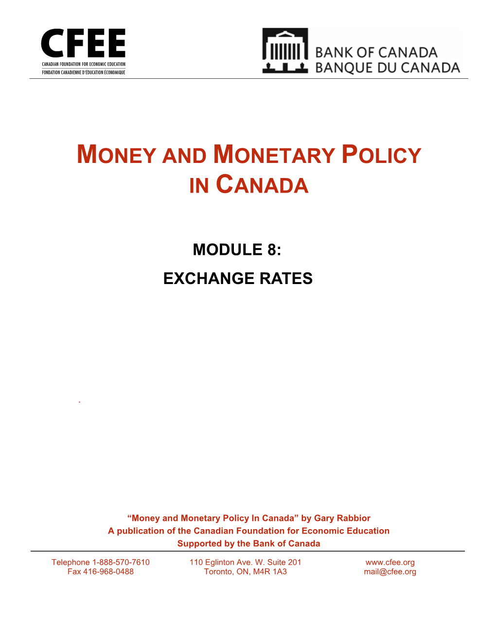 Money and Monetary Policy in Canada