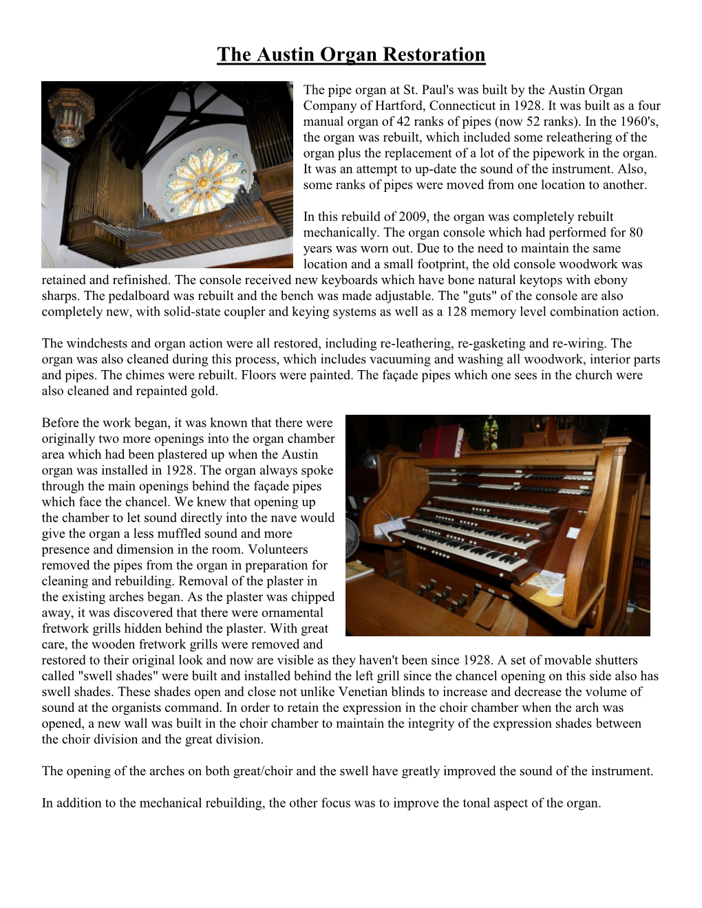 The Austin Organ Restoration