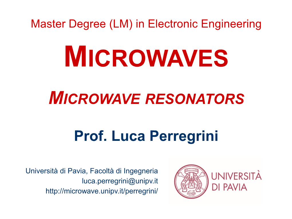 Microwave Resonators