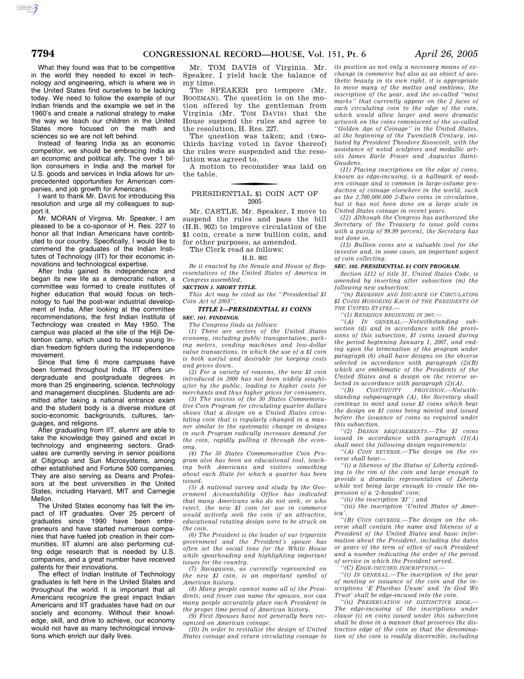 CONGRESSIONAL RECORD—HOUSE, Vol. 151, Pt. 6 April 26, 2005 What They Found Was That to Be Competitive Mr