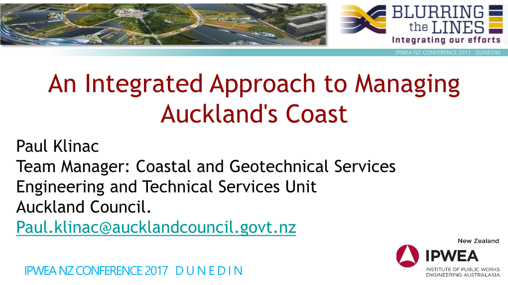 An Integrated Approach to Managing Auckland's Coast