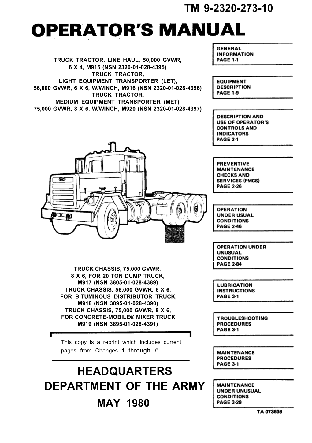 Tm 9-2320-273-10 Headquarters Department of the Army