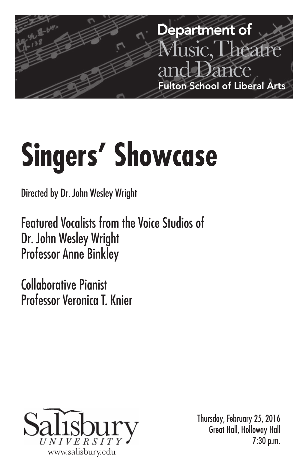 Singers Showcase Spring 2016