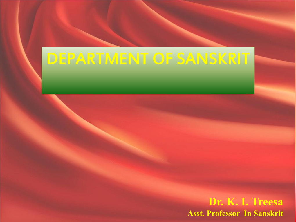 Department of Sanskrit