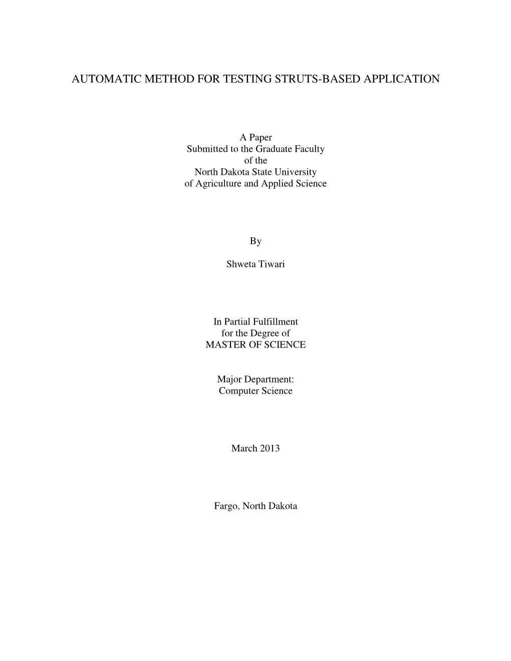 Automatic Method for Testing Struts-Based Application