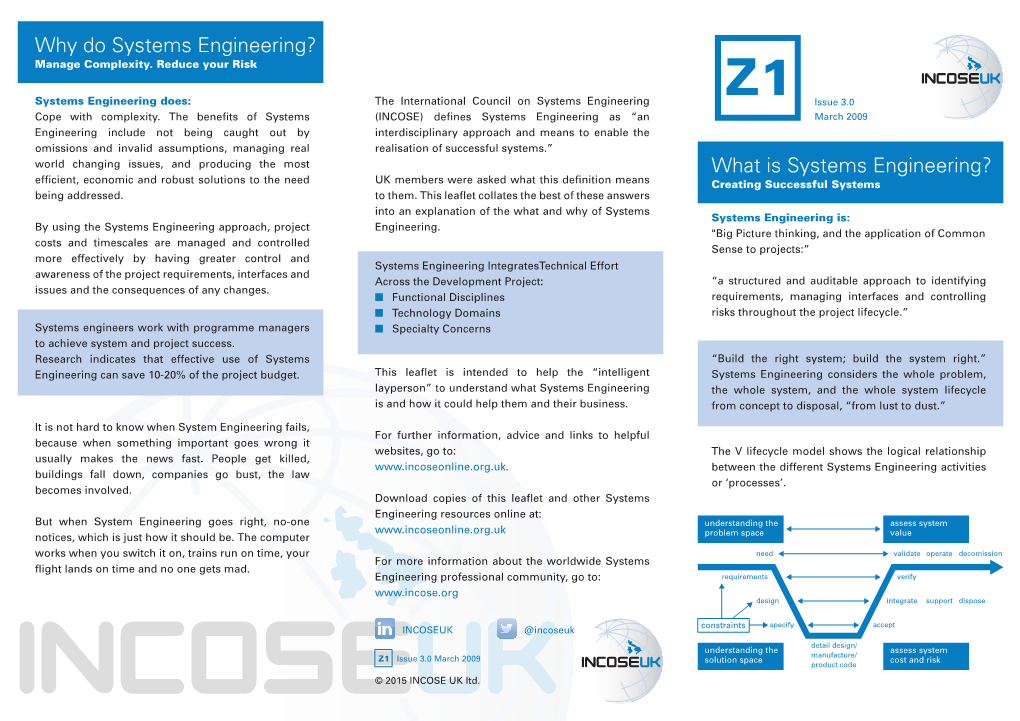 What Is Systems Engineering?