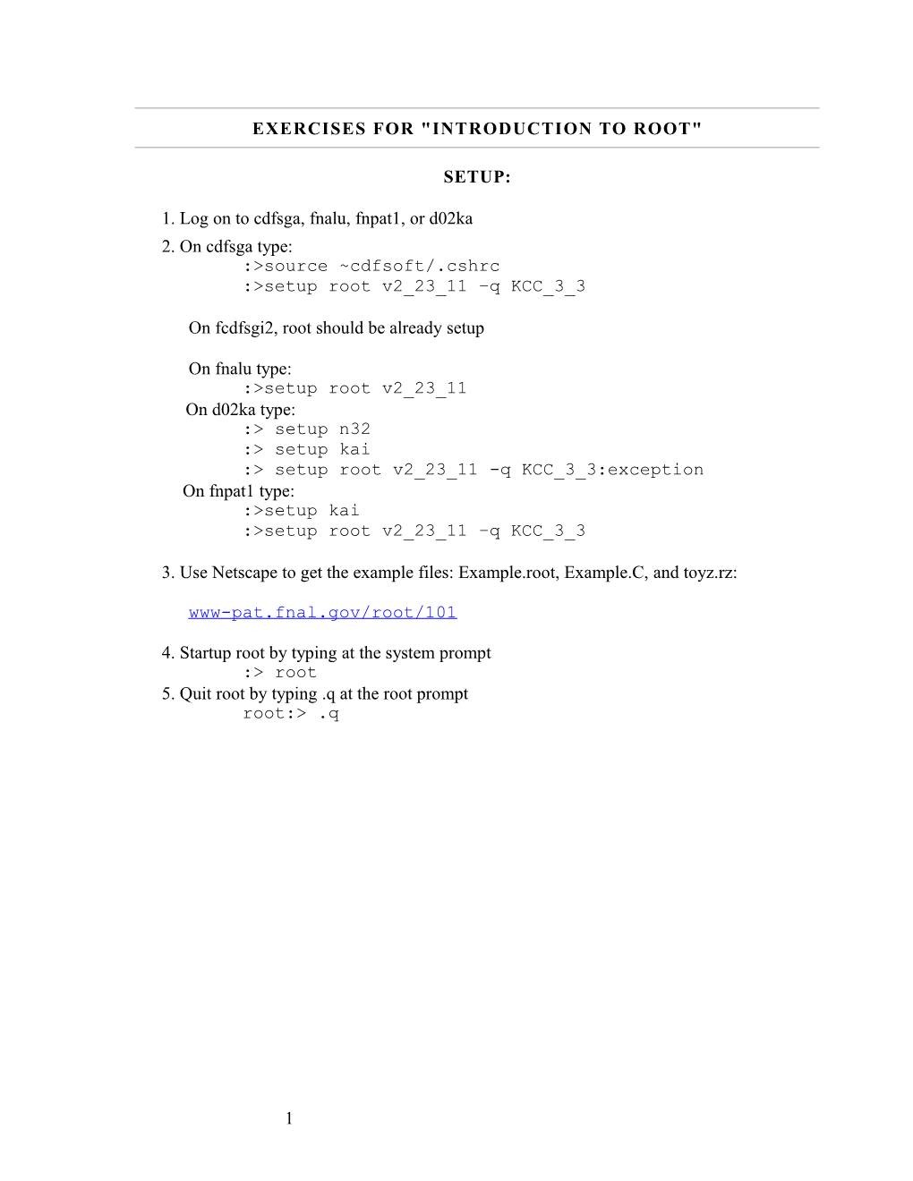 Exercises for Introduction to ROOT