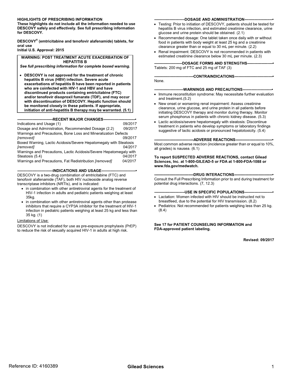 Emtricitabine and Tenofovir Alafenamide