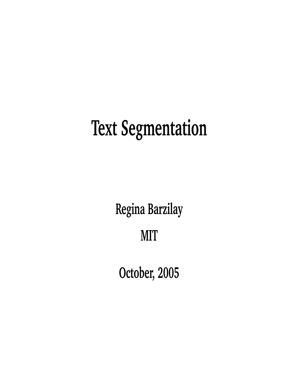 Text Segmentation