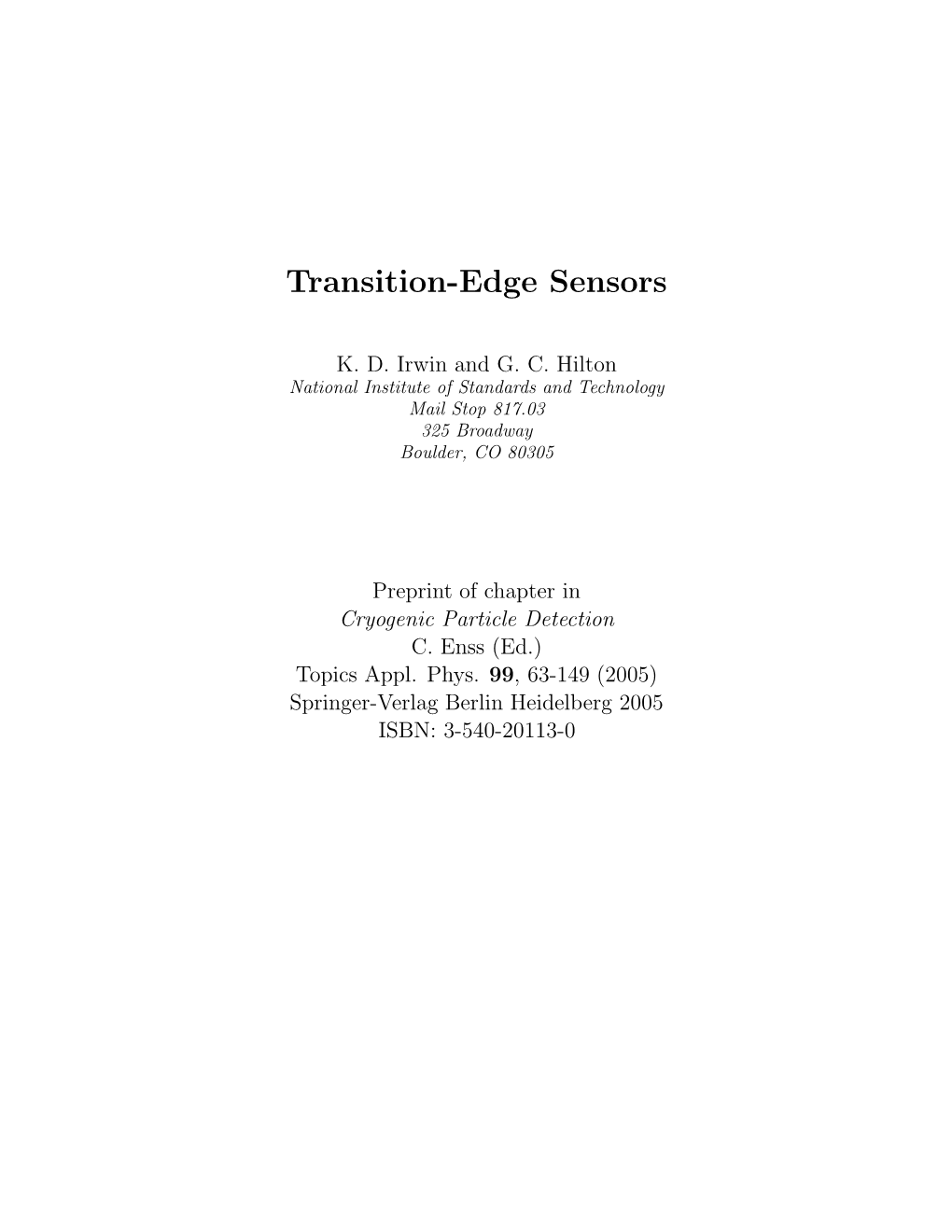 Transition-Edge Sensors