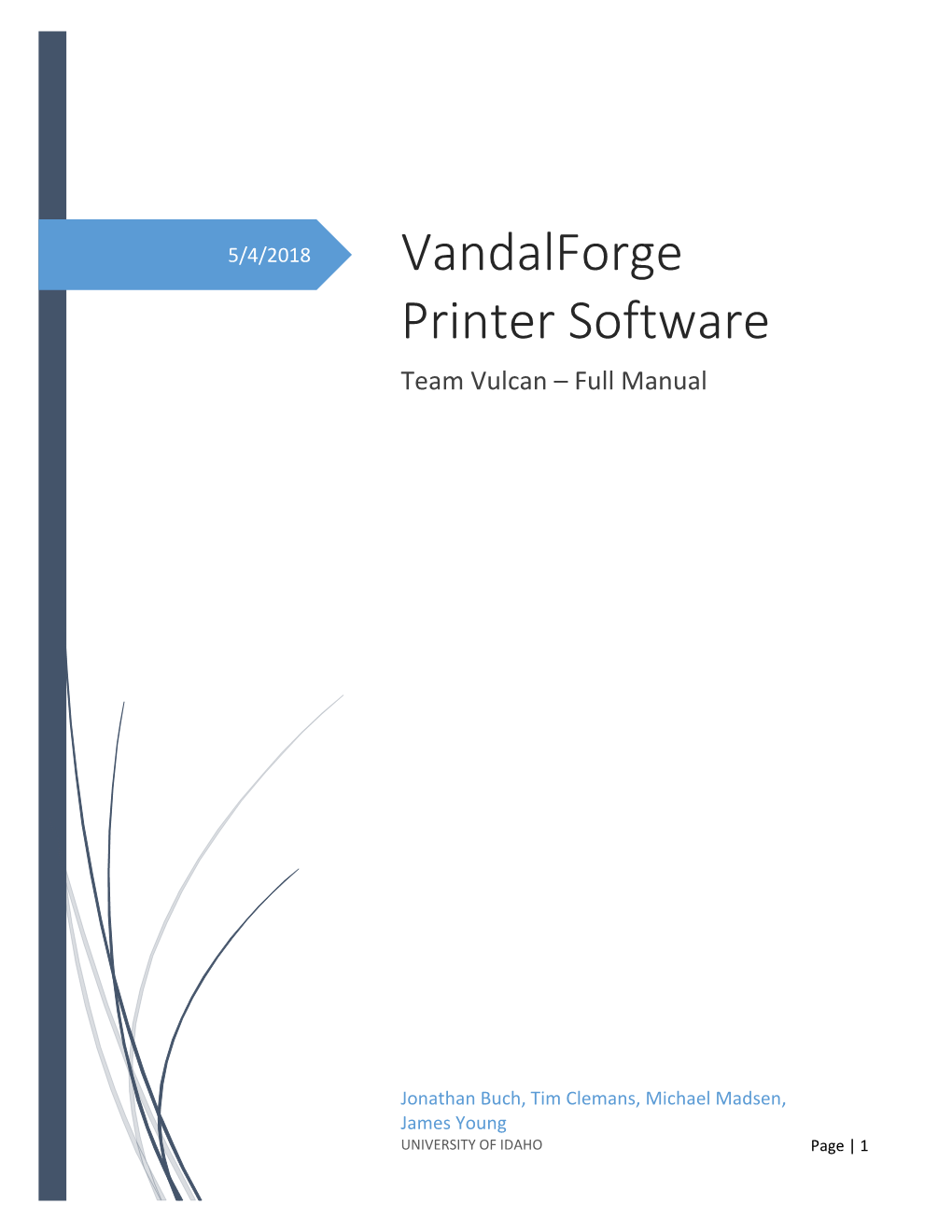 Vandalforge Printer Software Team Vulcan – Full Manual