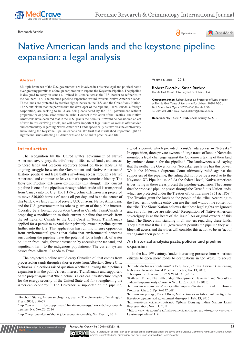 Native American Lands and the Keystone Pipeline Expansion: a Legal Analysis