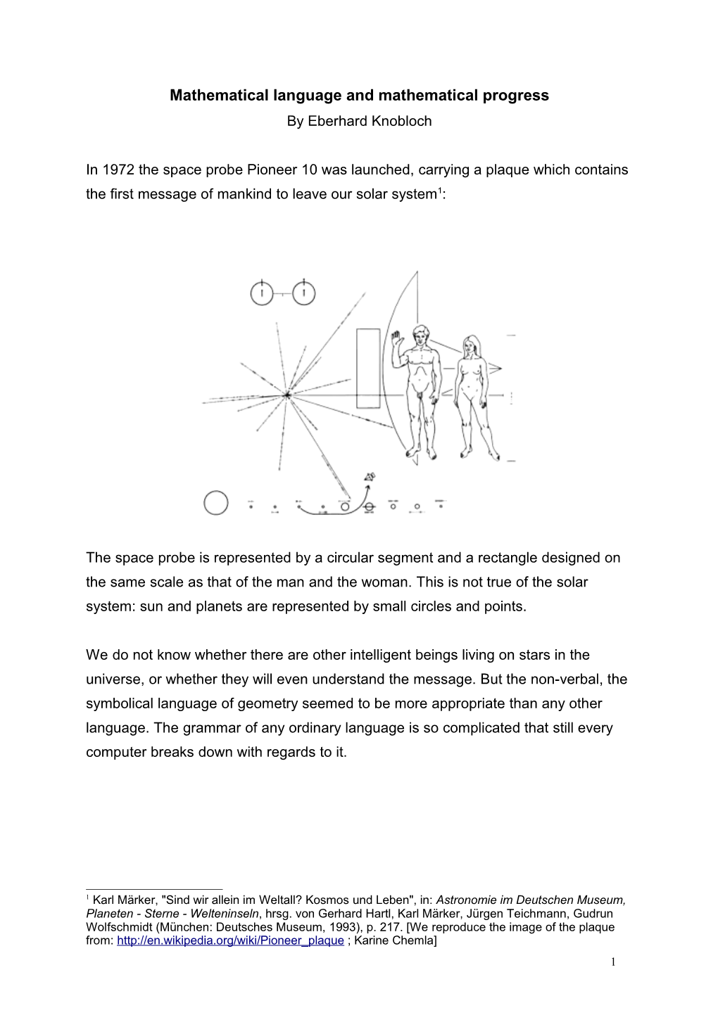 Mathematical Language and Mathematical Progress by Eberhard Knobloch