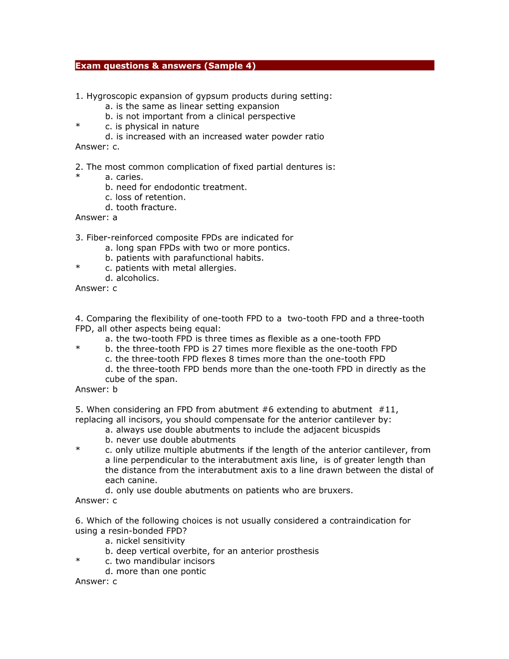 Exam Questions & Answers (Sample 4)