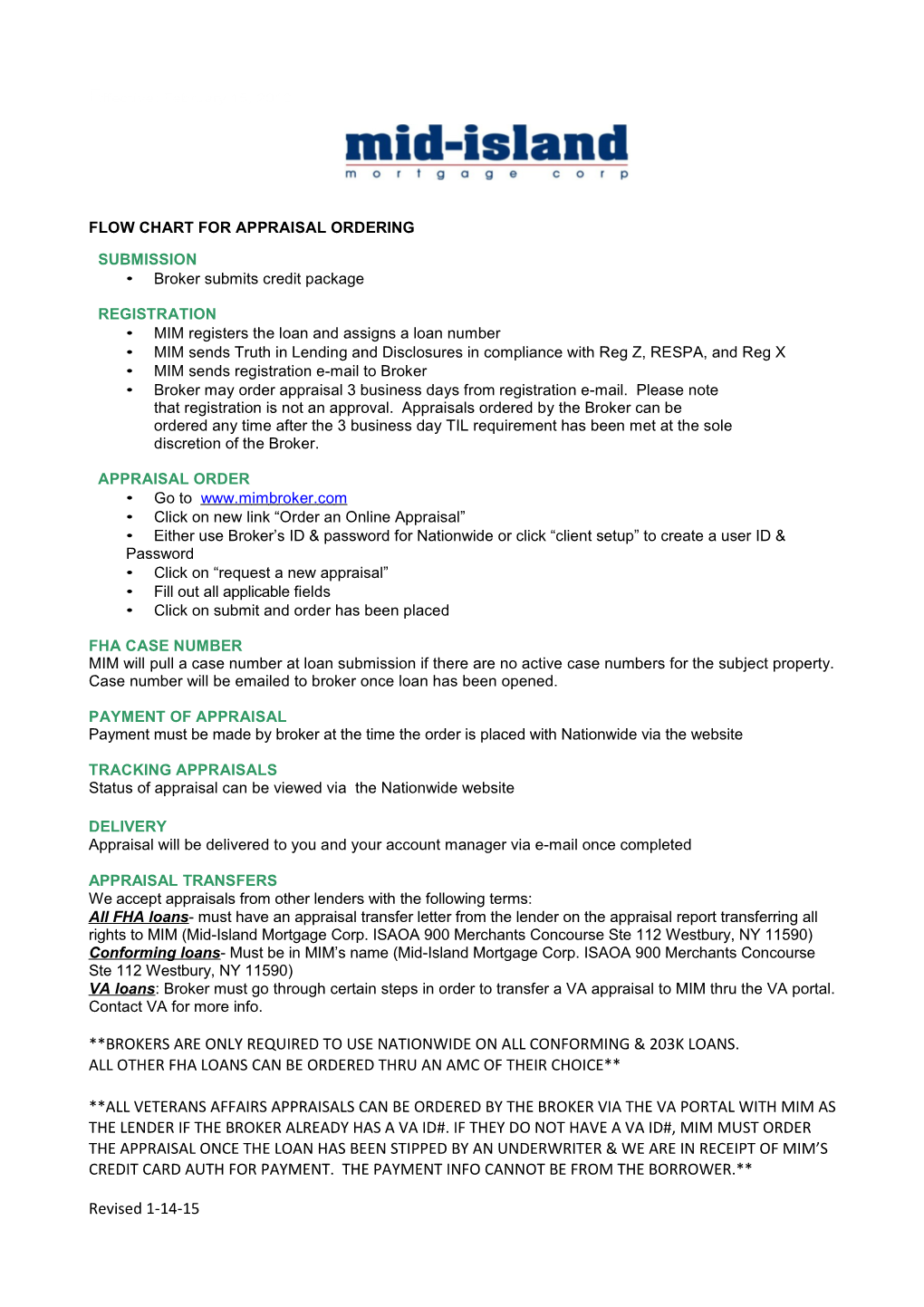 Mim Appraisal Procedure 2