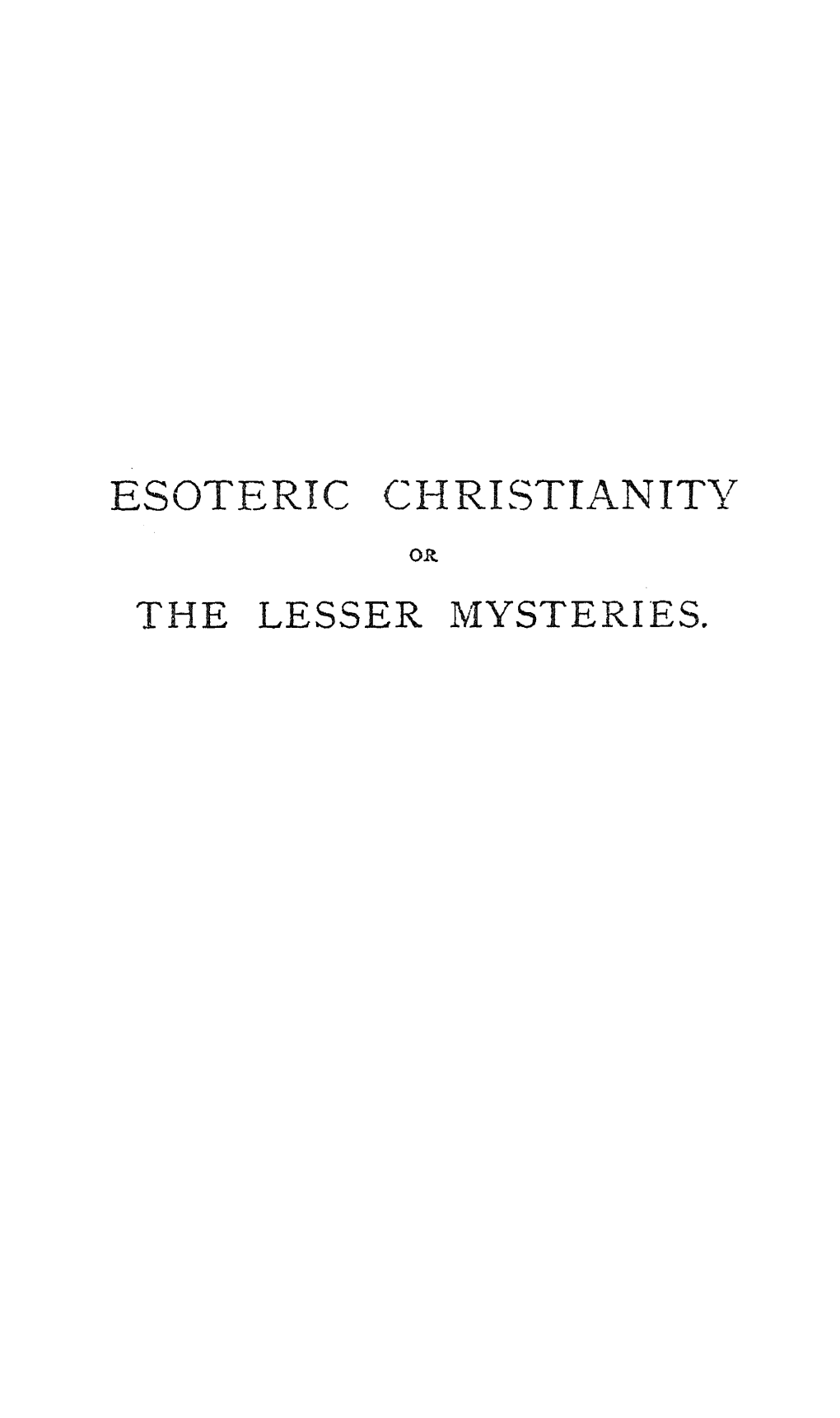 Esoteric Christianity