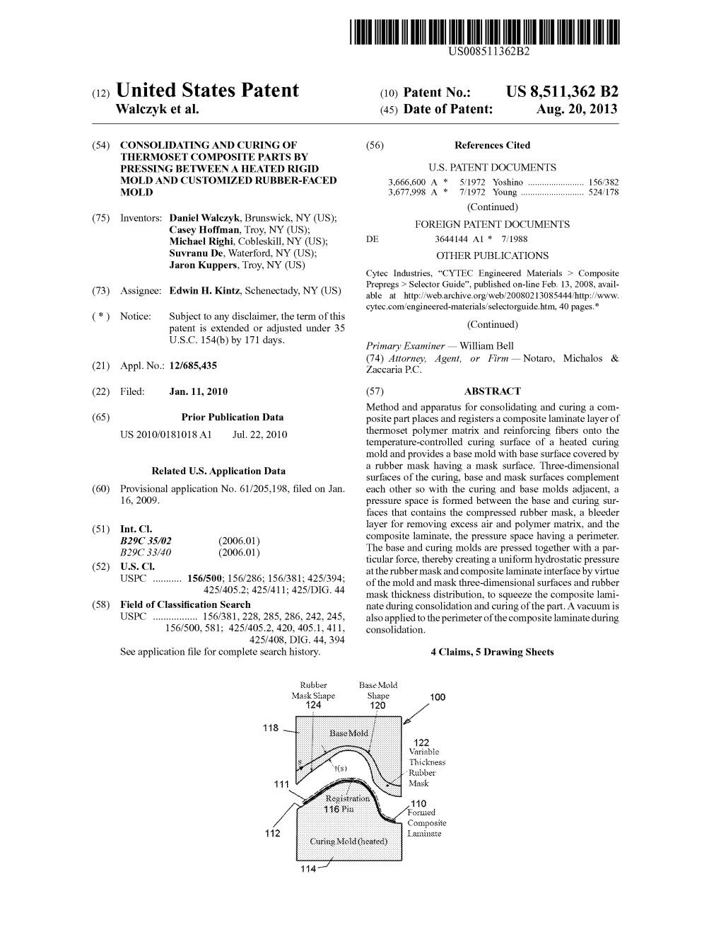 (12) United States Patent (10) Patent No.: US 8,511,362 B2 Walczyk Et Al