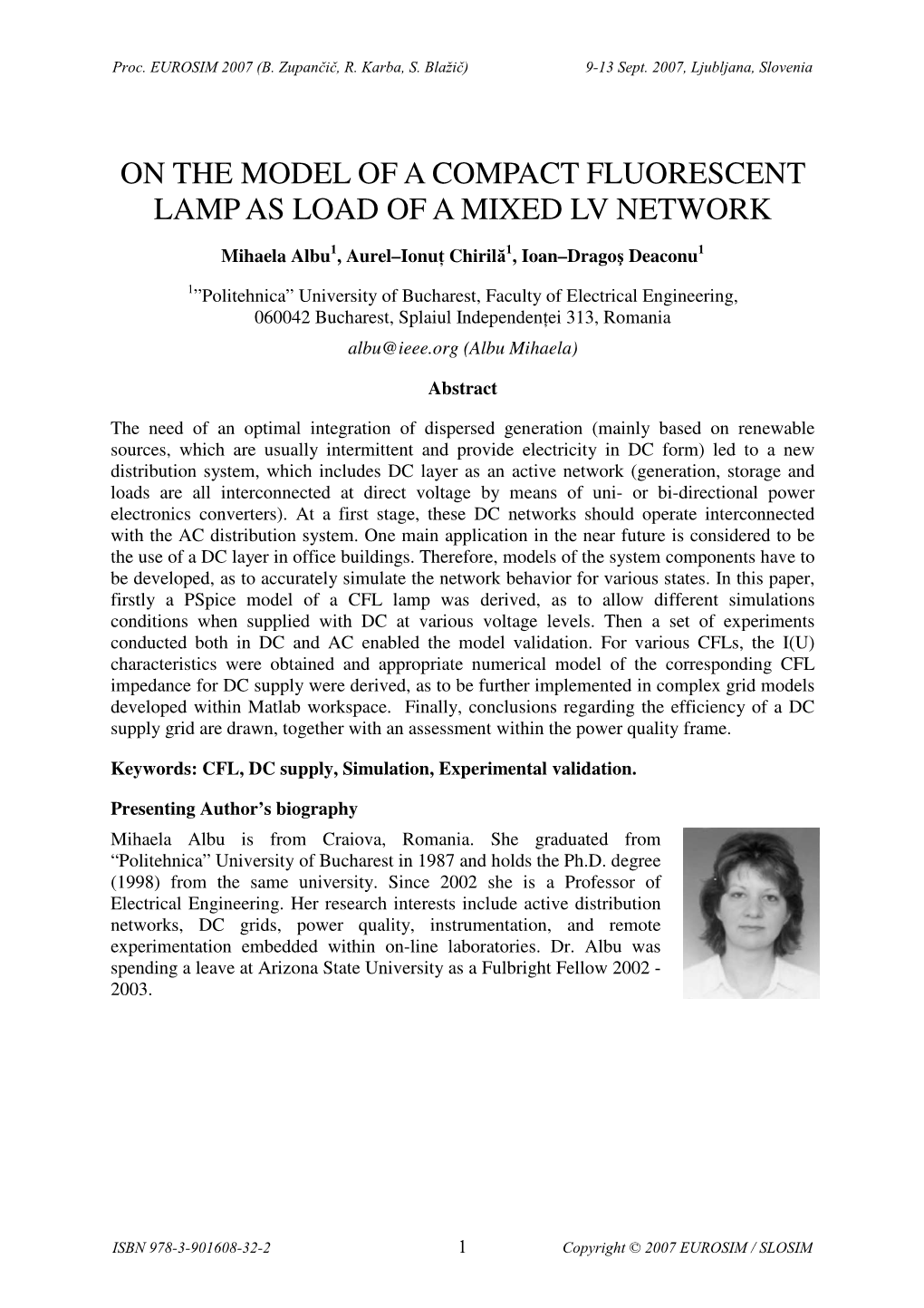 On the Model of a Compact Fluorescent Lamp As Load of a Mixed Lv Network