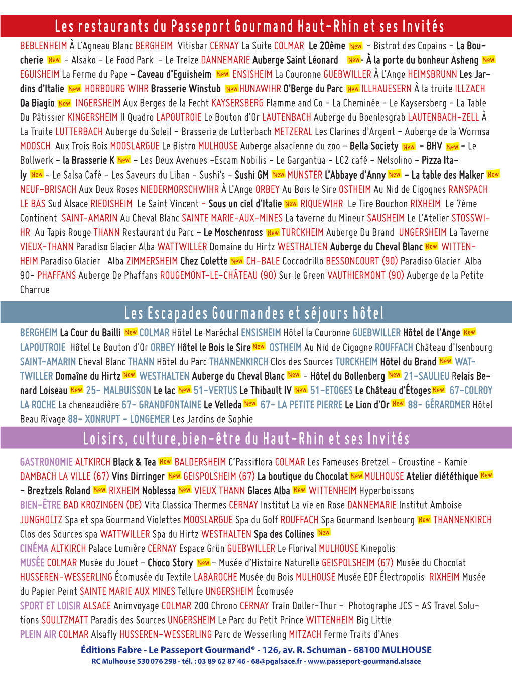 Les Restaurants Du Passeport Gourmand Haut-Rhin Et Ses Invités
