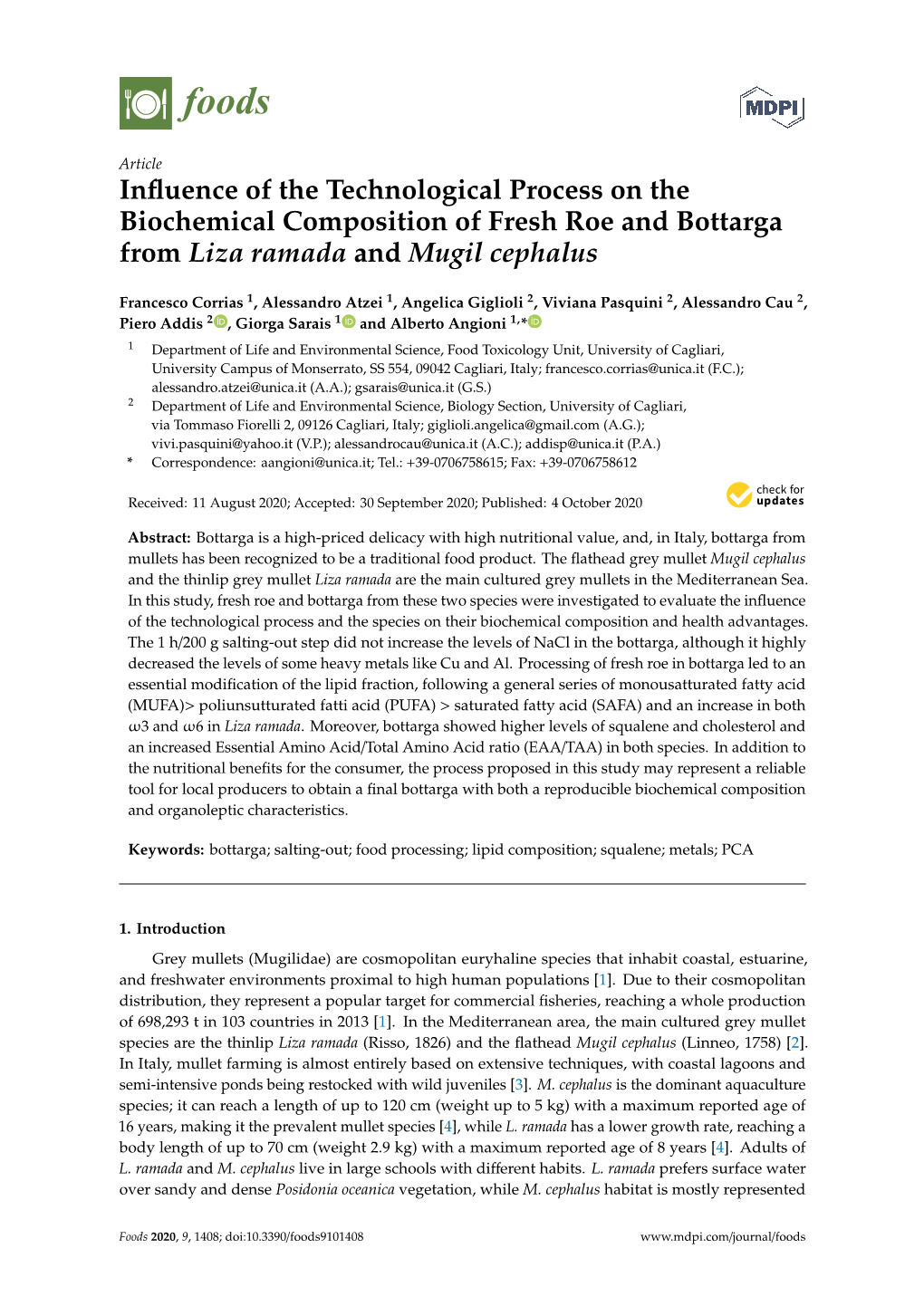 Influence of the Technological Process on the Biochemical