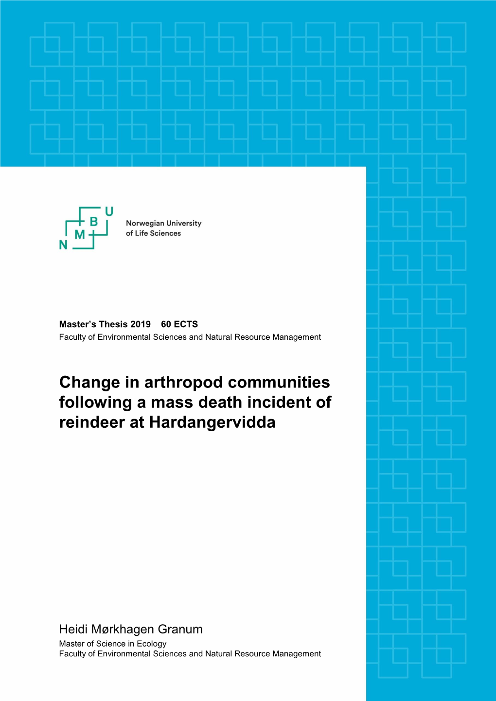 Change in Arthropod Communities Following a Mass Death Incident of Reindeer at Hardangervidda