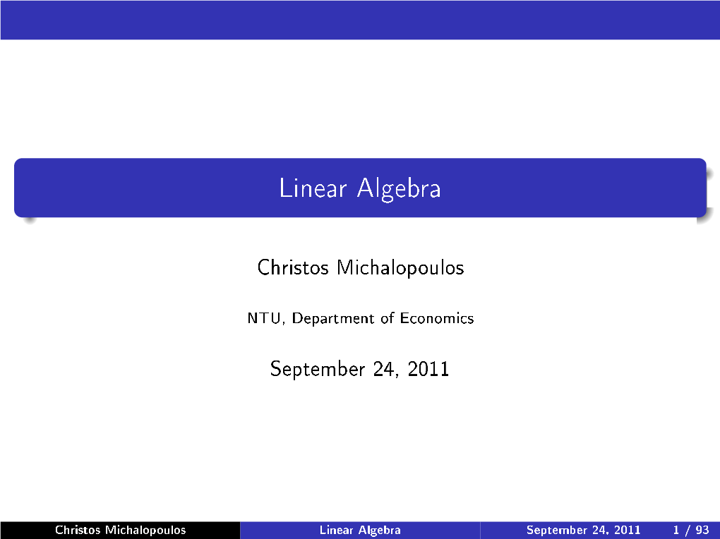 Linear Algebra