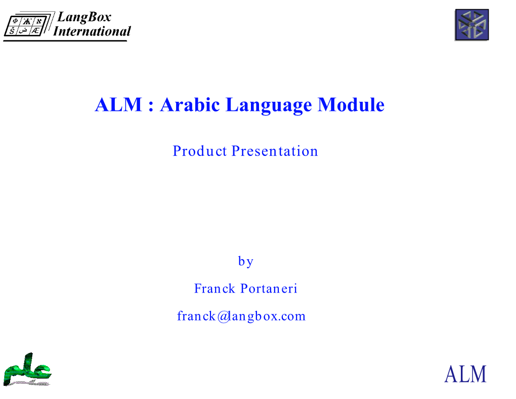 ALM : Arabic Language Module